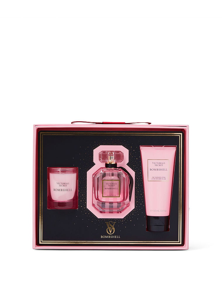 پک کادویی Bombshell ویکتوریا سکرت با عطر، لوسیون و شمع عطری