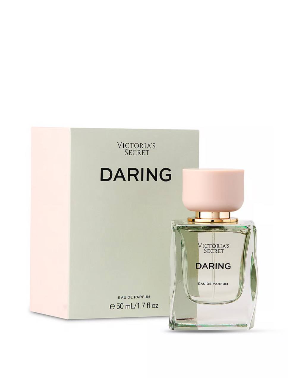 ویکتوریا سکرت پرفیوم Daring ۵۰ میلی‌لیتر، نمای کنار جعبه‌ی اصلی — دارامُد