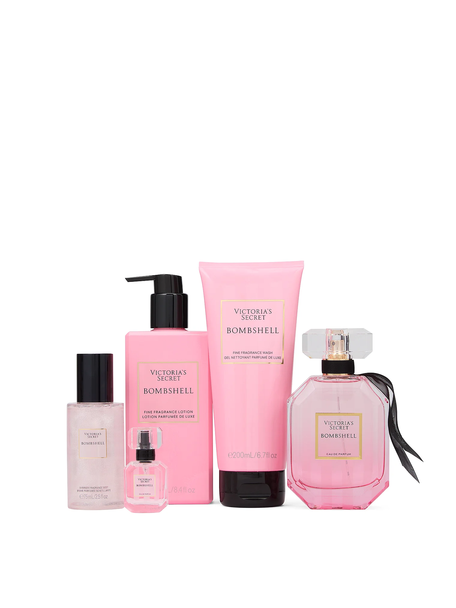 Victoria's Secret پک هدیه Bombshell، چیدمان اقلام عطر و بادی‌واش — دارامُد