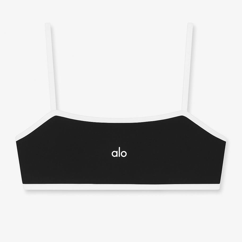 نیم تنه alo مشکی لبه سفید یقه صاف اورجینال