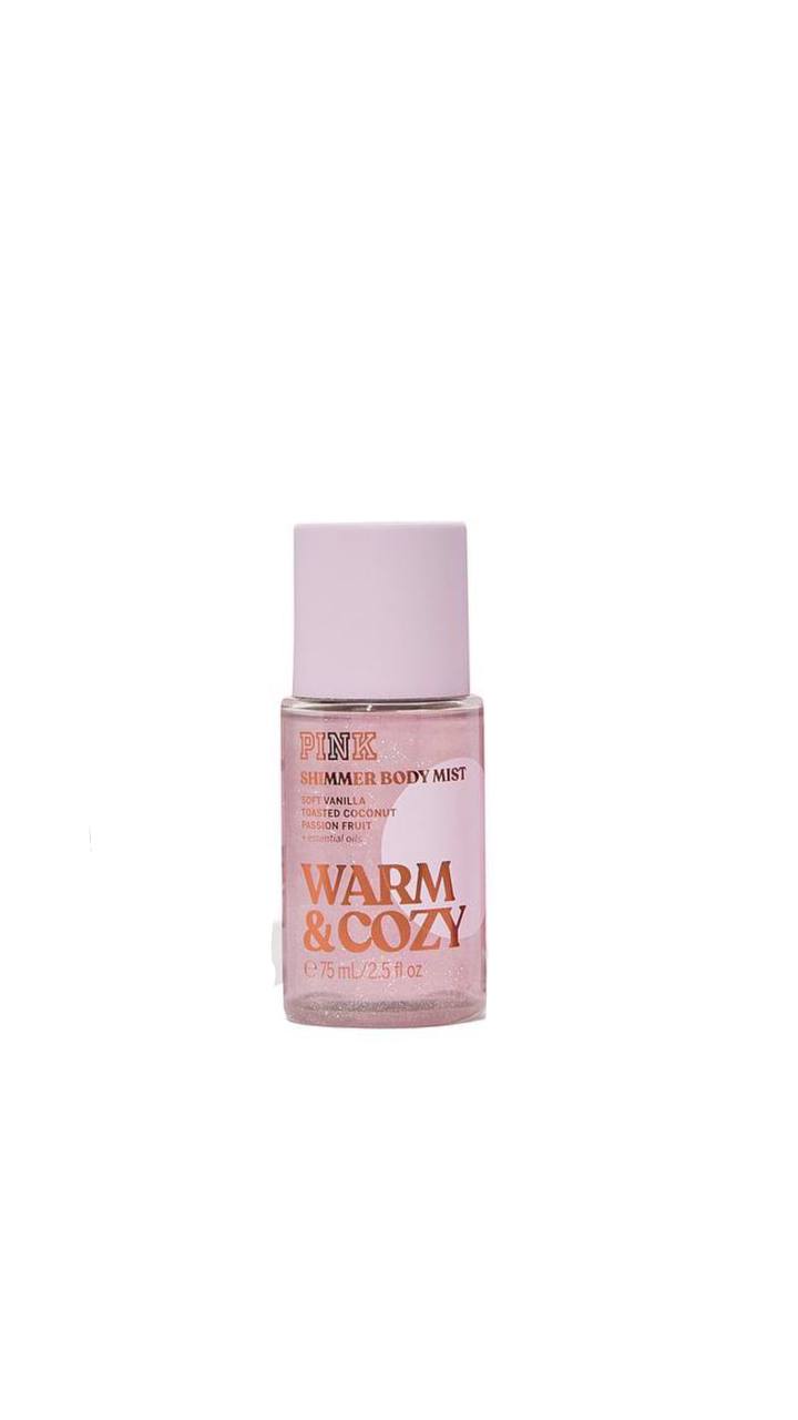 پینک Warm & Cozy، بادی میست اکلیلی ۷۵ میلیلیتر، نمای کامل بطری — دارامُد