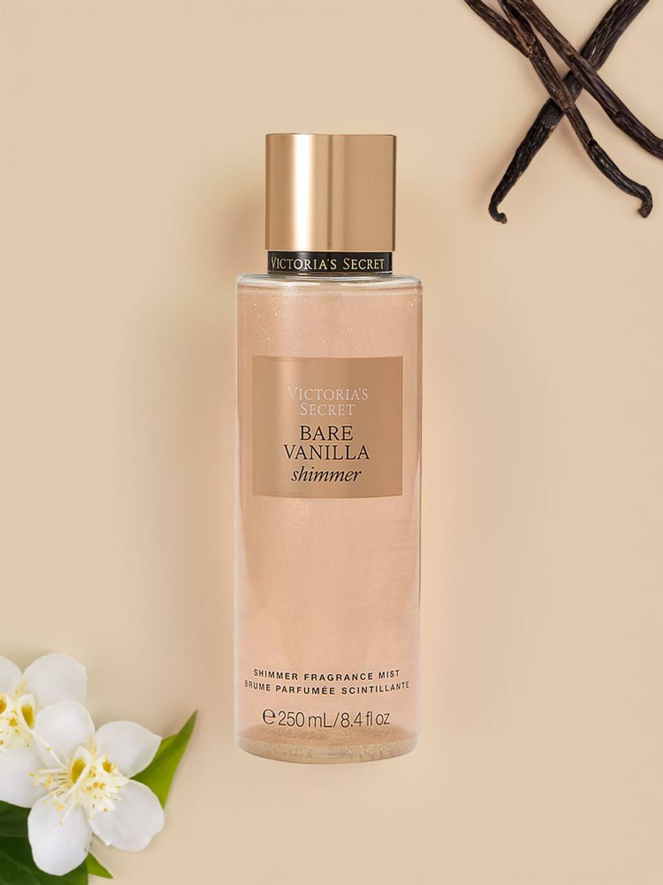 ویکتوریا سکرت بادی میست Bare Vanilla اکلیلی ۲۵۰ میلی‌لیتر، نمای بسته‌بندی — دارامُد