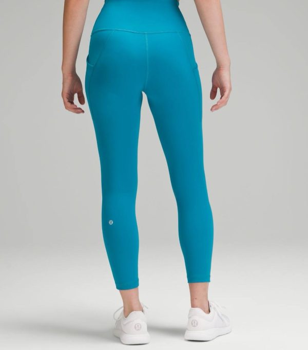 لگ ورزشی wunder train hr tight 25 pockets  آبی فیروزه ای لولولمن اورجینال - تصویر 3