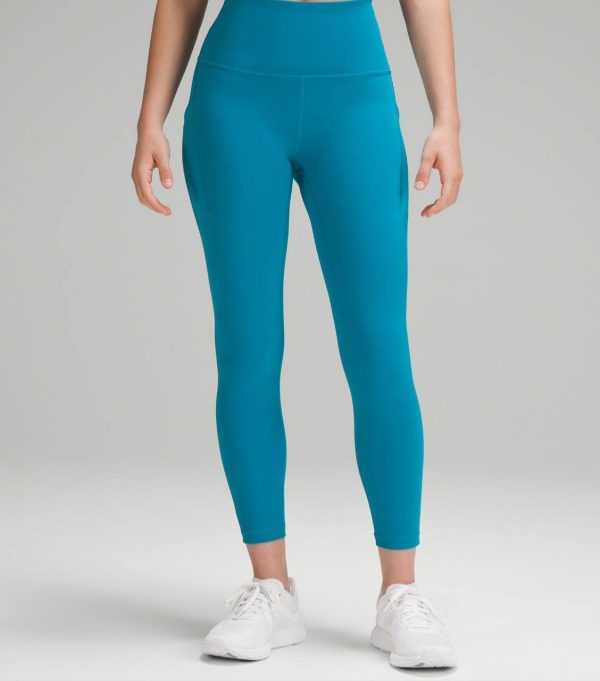 لگ ورزشی wunder train hr tight 25 pockets  آبی فیروزه ای لولولمن اورجینال