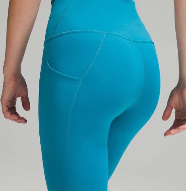 لگ ورزشی wunder train hr tight 25 pockets  آبی فیروزه ای لولولمن اورجینال - تصویر 4